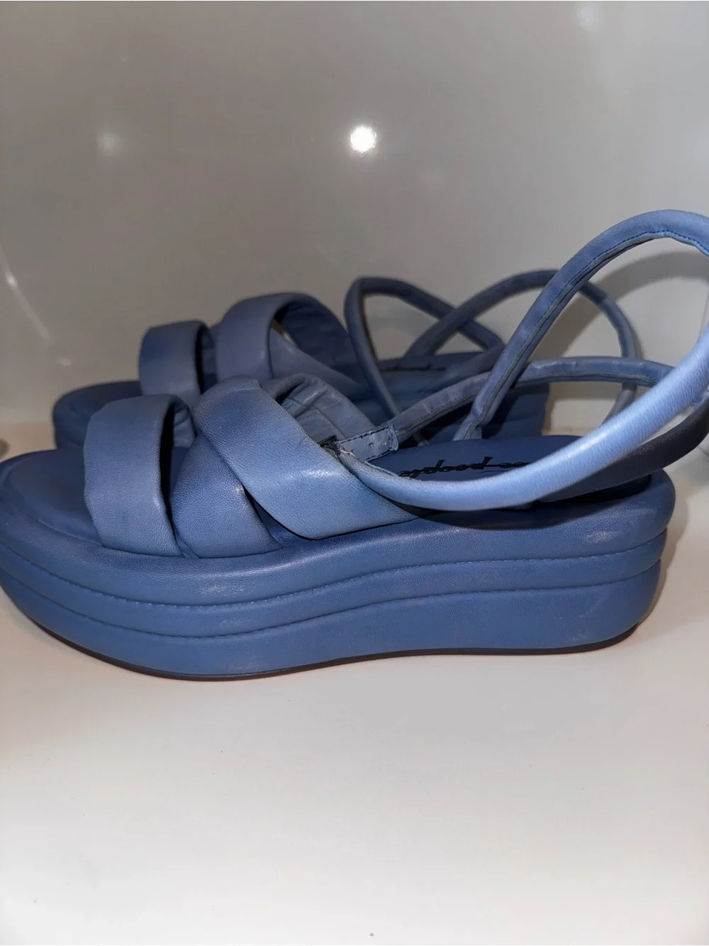 Free People Harper Strappy Sandals in Periwinkle Blue Size 9